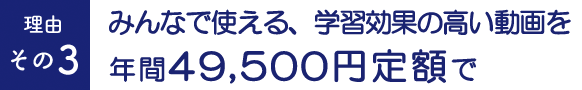みんなで使える、学習効果の高い動画を年間49,500円定額で